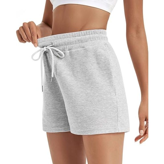 Dames Shorts Comfortabel en Los Model - Gemaakt van Zacht Wafel Katoen - Perfect voor Zomer en Herfst - Casual Lounge Broek met Trekkoord voor Optimale Pasvorm - Modieuze Keuze voor Dagelijks Gebruik