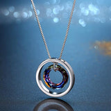 Luxury Circle Pendant Necklace For Women - Made With Volcano Crystal - High Quality - Jewelry - Perfect - Gift