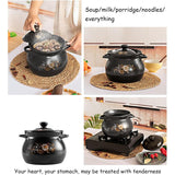 Zwarte Keramische Stoofpot met Deksel – 4 Liter Aardenwerk Casserole Pan – Hittebestendige Kookpot van Loodvrij Keramiek – Voor Soep, Stoof, Hotpot, Bibimbap, Rijst en Ovenschotels – Ovenbestendig, Magnetronbestendig en Afwasmachinebestendig