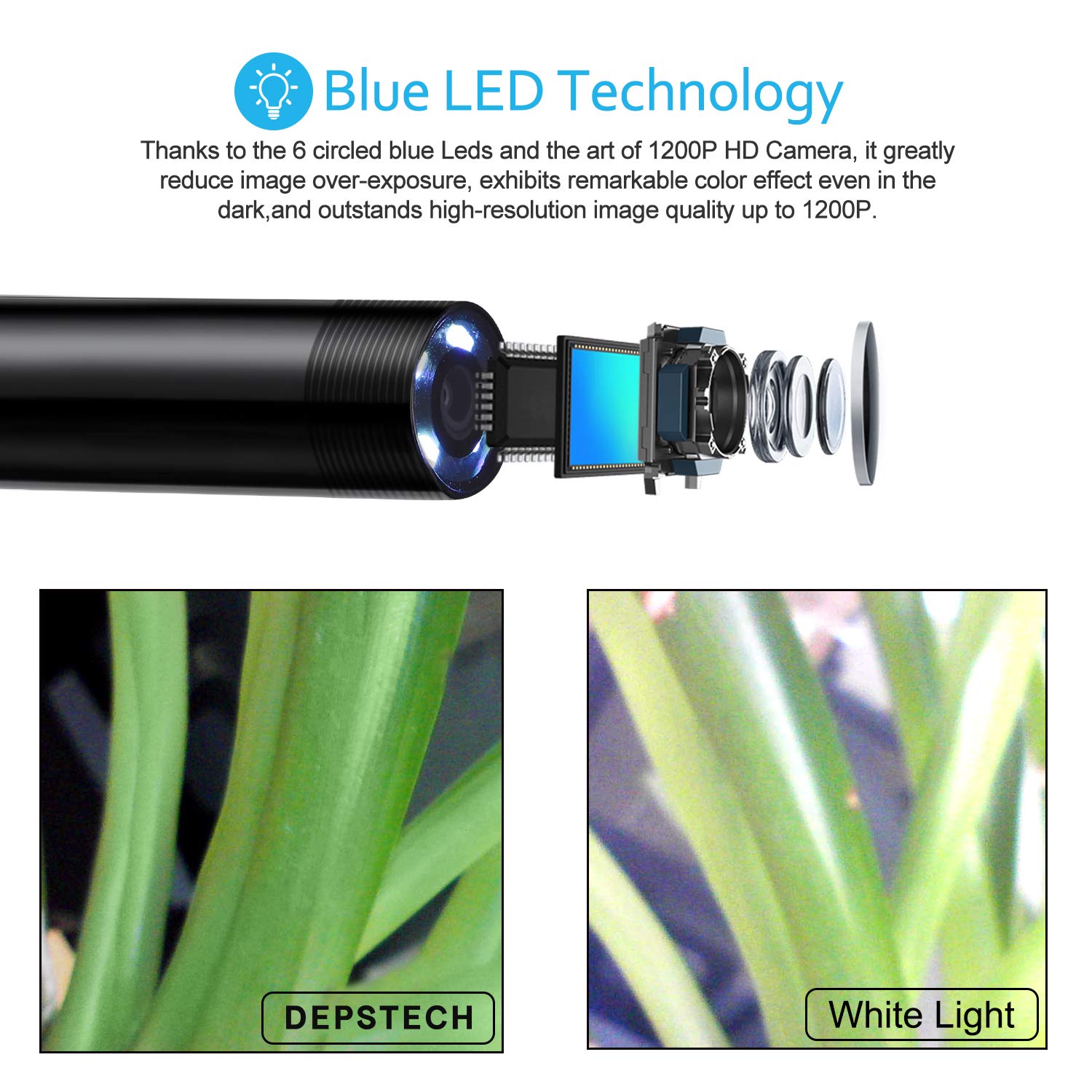 WiFi Draadloze Endoscoop - 3.5M - Inspectiecamera - 2.0 Megapixels HD, IP67 Waterdicht, WiFi-Connectie - Geschikt voor Android & iOS Smartphones - Zwart