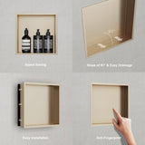 Inbouw Douche Niche 30 x 60 cm – Roestvrijstalen Inbouwnis voor Douchewand – Champagne Goud Wandnis met Dubbele Planken – Waterdichte RVS Opbergvak Zonder Tegels – Anti-Vingerafdruk – Makkelijk te Monteren Inbouwrek