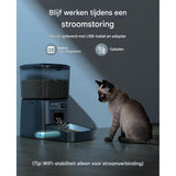 Oneisall Automatische Kattenvoerbak 3.5L - WiFi Slimme Kattenvoerdispenser - App-Control Voor 1-12 Maaltijden per Dag - Met RVS Voerbak - Dubbele Voeding - Energiebesparend [Klasse A++]