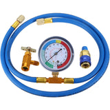 R134a Oplaadslang Kit Met Manometer - 51'' AC Koudemiddel Oplaadslang Meetkit - Zelfsluitende R-134a Kan Tap Koudemiddel Dispenser Voor R-12/R-22 Poort - Inclusief R134a Lage Zijde Quick Coupler - Max. Druk 200 PSI - Metaal & Rubber