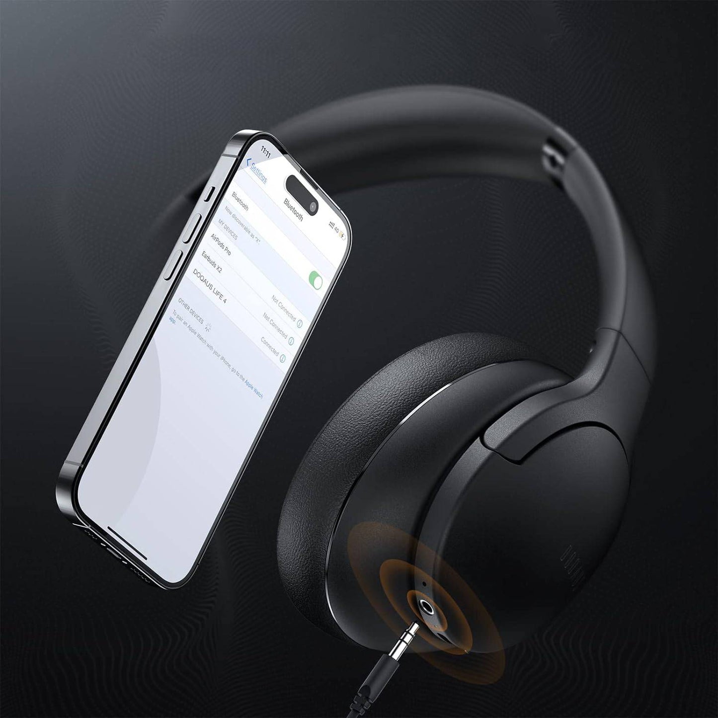 DOQUAS High Performance Bluetooth Koptelefoon- Draadloze Hoofdtelefoon V5.3 - Wireless Headphones- Opvouwbaar, 90 uur Speeltijd, 3 EQ Modi, Lichtgewicht met Microfoon - Krachtige Wireless Headset - Zwart
