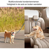 1 Stuk - Verstelbare Hoofdsteun Honden Autogordel - Elastische Autoveiligheidsgordel Voor Honden en Katten - Sterke Nylon Bungee Buffer Hondentuigje - Grijs - Geschikt Voor Kleine, Middelgrote en Grote Huisdieren - Veilig Reizen Met Huisdieren