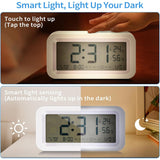 Multifunctioneel Digitale Wekker - LCD Display Met Lichtsensor - Snooze Functie - 3 Onafhankelijke Alarmen - Temperatuur- en Vochtigheidsweergave - Compact Design - Batterij Gevoed - 14x4,5x7cm