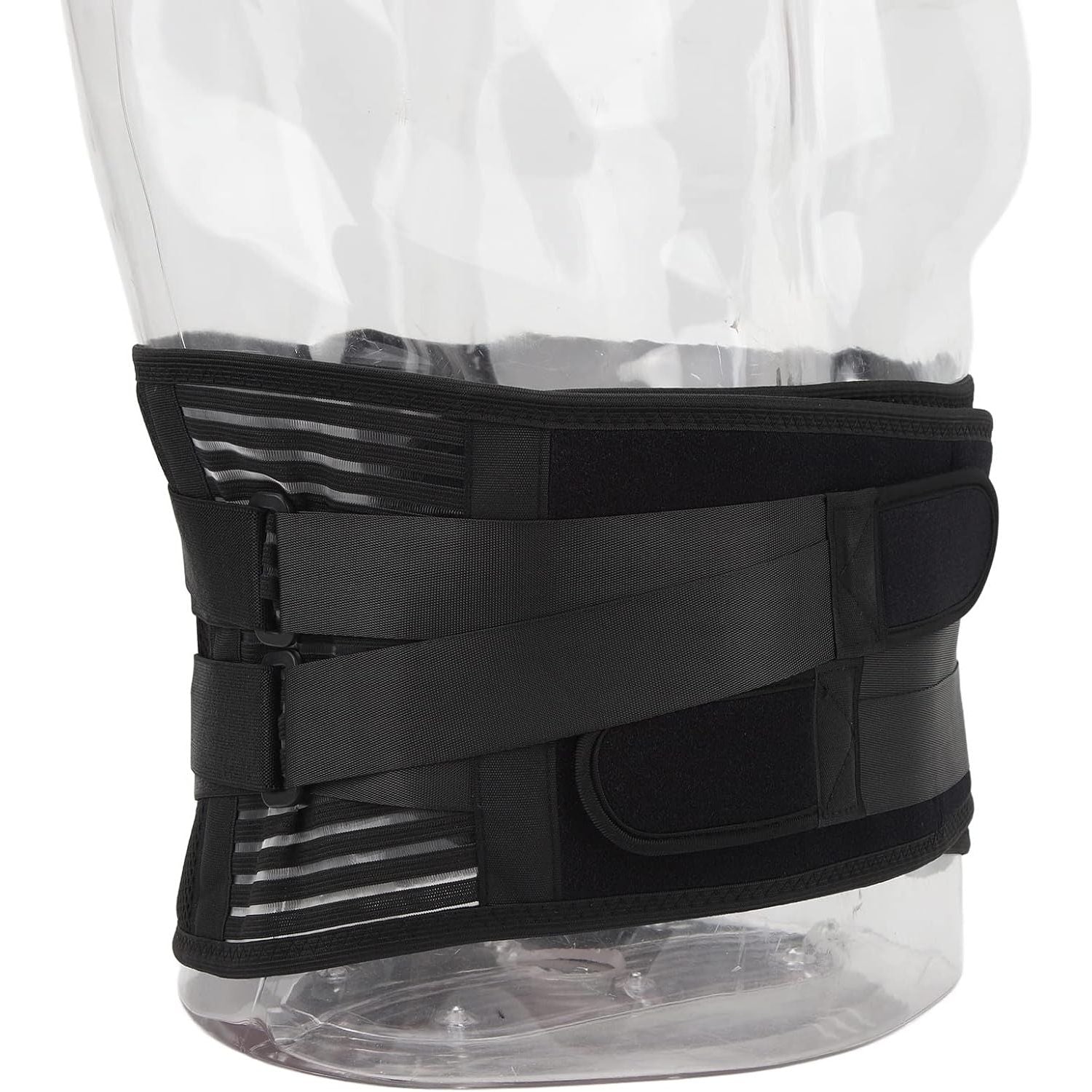 Taille Steunriem - 6-Voudige Rugbrace Met Ritssluiting - Ademend Elastisch Gaas - 16-Gaats Ontwerp - Rugbescherming Voor Heren - Maat M - Voor Preventie en Ondersteuning - Verstelbare Compressiebanden - Anti-slip Siliconen Riemen