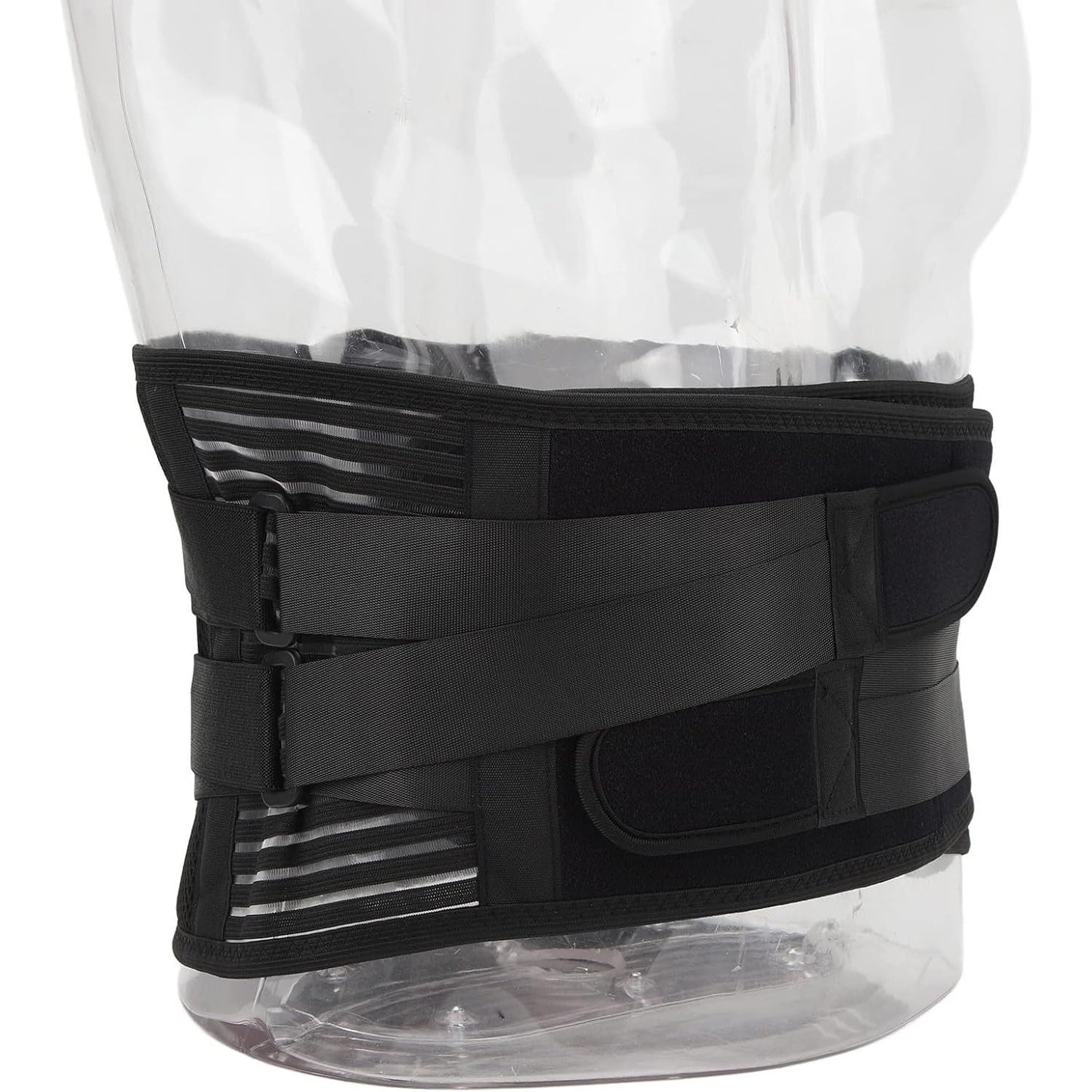 Taille Steunriem - 6-Voudige Rugbrace Met Ritssluiting - Ademend Elastisch Gaas - 16-Gaats Ontwerp - Rugbescherming Voor Heren - Maat M - Voor Preventie en Ondersteuning - Verstelbare Compressiebanden - Anti-slip Siliconen Riemen