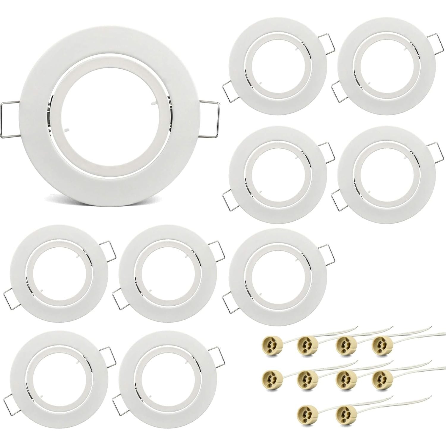 6-Pack Ronde LED Inbouwspots met Kantelbare GU10 Fitting - Dimbare, Energiezuinige A++ Verlichting - IP44, Warm Wit (2700K) - Wit - CE/RoHS