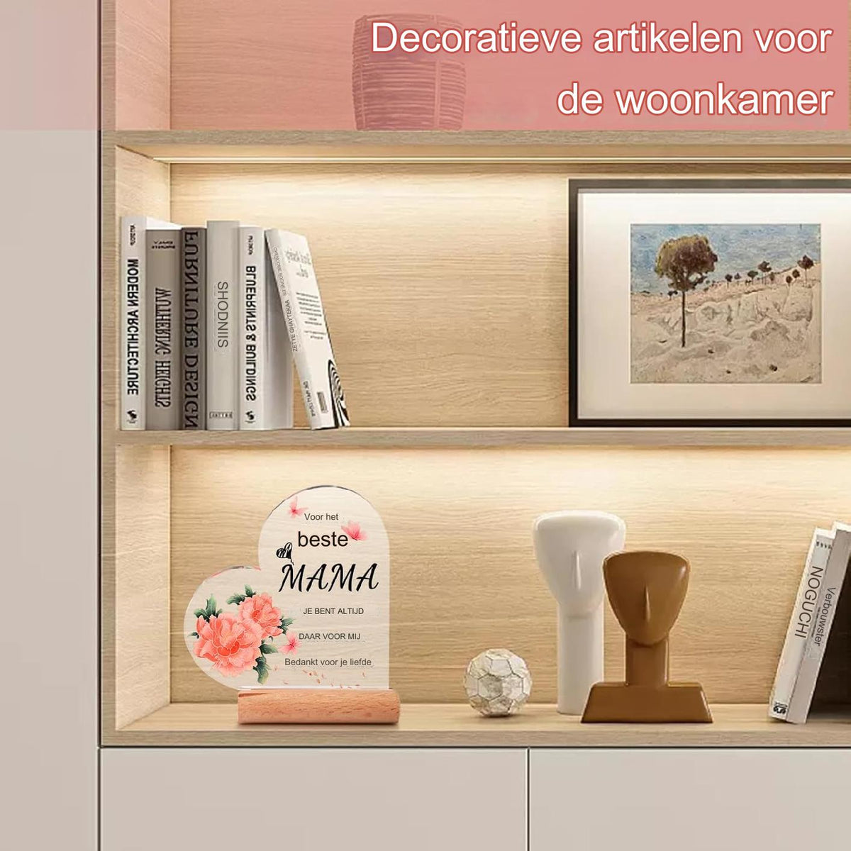 Persoonlijk Inspiratiegeschenk Voor Moeder - Acryl Decoratie Met Bloemen En Vlinders - Hoogwaardige Acryl Plaque Voor Moeders - Verjaardagscadeau Voor Moeder Van Dochter En Zoon - Moederdag Geschenk - Inclusief Houten Standaard
