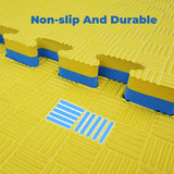 Set van 6 puzzelmatten 1x1m – EVA foam sportmat zwart/grijs – 2 cm dik – antislip fitnessmat met randen – schokabsorberende trainingsvloer – ideaal voor home gym, yoga, garage, outdoor training – eenvoudig te monteren &amp; reinigen