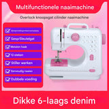 Elektrische Naaimachine – Mini Naaimachine voor Beginners – 12 Stiksels – Draadspoel Apparaat – Dubbele Draad – Compacte Naaiapparaat – EU 220V – Roze Naaimachine – Draagbare Handnaaimachine – Kleine Tafelnaaimachine