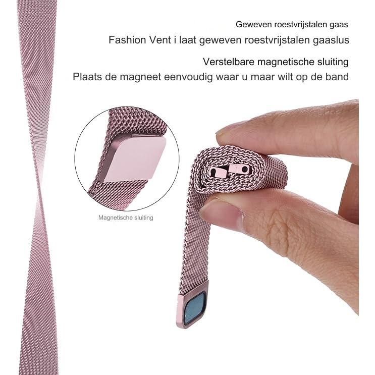20mm - Universele Magnetische Horlogeband - Smartwatch Band - Vervangende Polsband Met Pushpins - Vervangingsbandje 20mm - Roestvrij Staal - Hoogwaardig en Duurzaam - Universele Pasvorm - Voor Smartwatches - Sterke Magneetsluiting - Mila