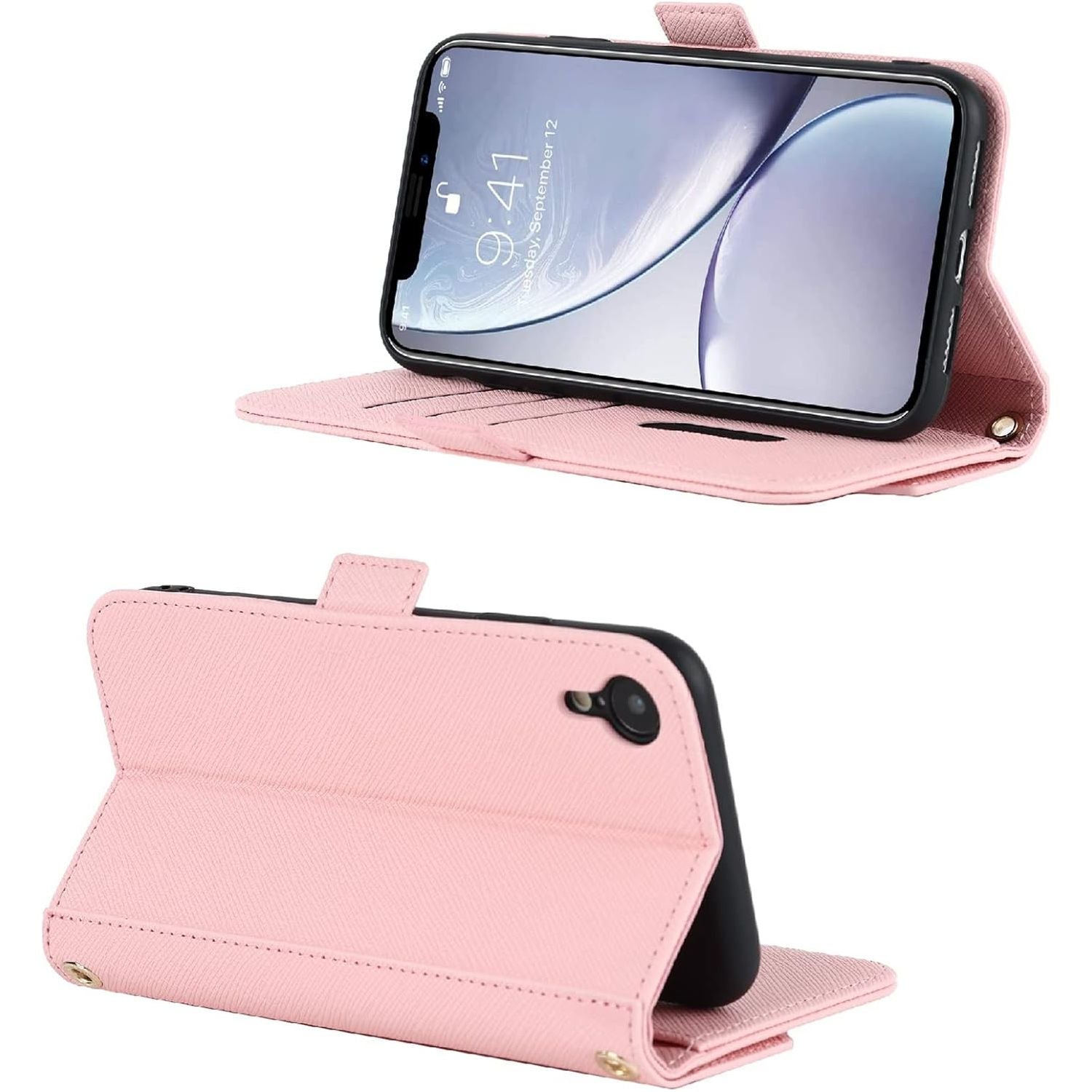 Multifunctionele portemonnee voor iPhone XR hoesje met verstelbare nekband - Creditcardhouder - 6.1