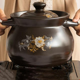 Zwarte Keramische Stoofpot met Deksel – 4 Liter Aardenwerk Casserole Pan – Hittebestendige Kookpot van Loodvrij Keramiek – Voor Soep, Stoof, Hotpot, Bibimbap, Rijst en Ovenschotels – Ovenbestendig, Magnetronbestendig en Afwasmachinebestendig