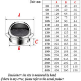 Ronde RVS Muurventilatierooster 160mm – 304 Roestvrijstalen Afvoerkap Met Lamellen & Insectenrooster – Weerbestendige Ventilatiedop Voor Buitenmuur – Vent Grill Voor Keuken Badkamer Schouw Afzuiging Luchtkanaal Buitenafvoer