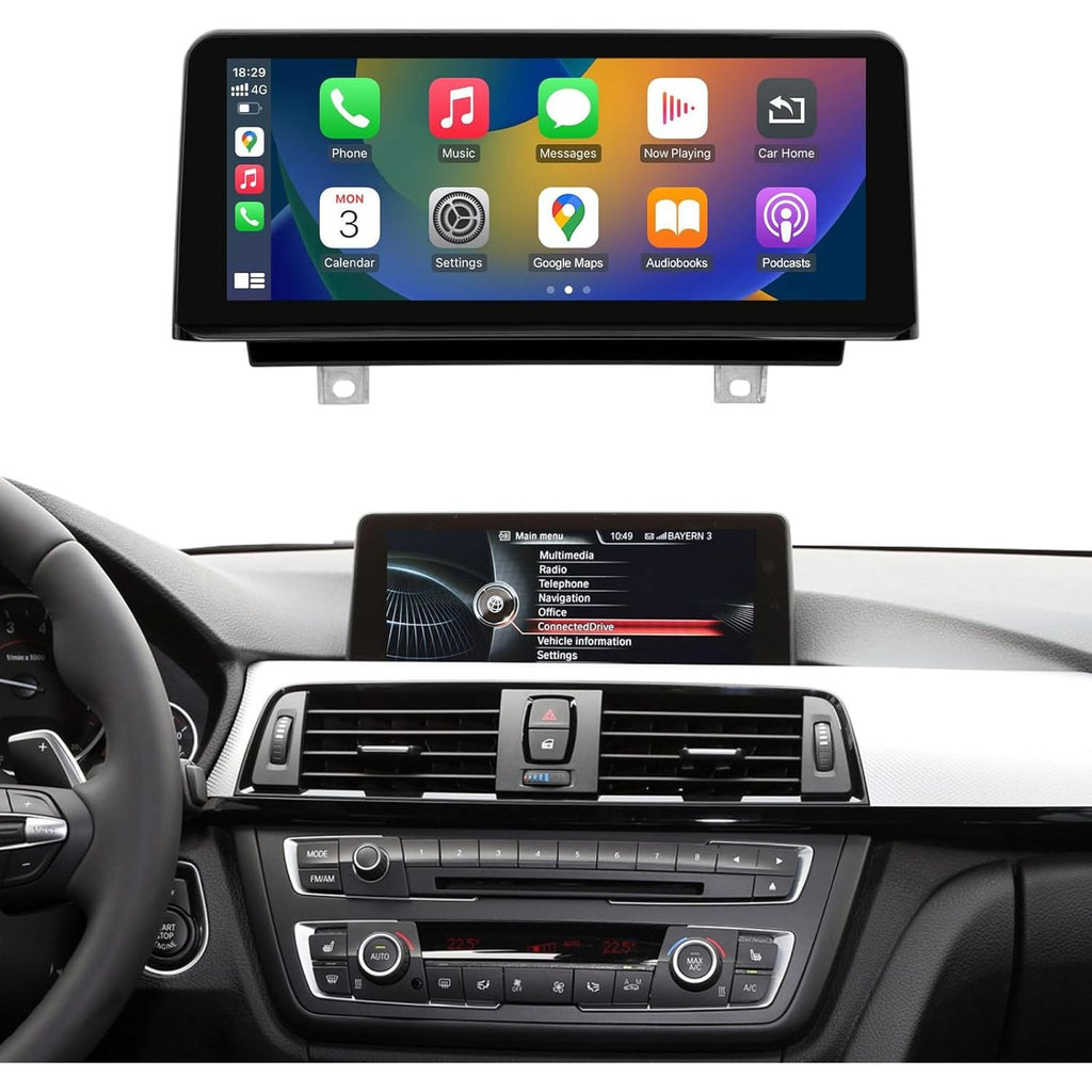 NINETOM 10.25-Inch Touchscreen Multimedia Systeem - Draadloos CarPlay &amp; Android Auto Compatibel - Voor BMW 3/4 Serie NBT Systeem - F30/F31/F32/F33/F34/F35/F36 (2013-2016) - Linux Besturingssysteem - 1920x720 HD Resolutie - Plug-and-Play Installatie