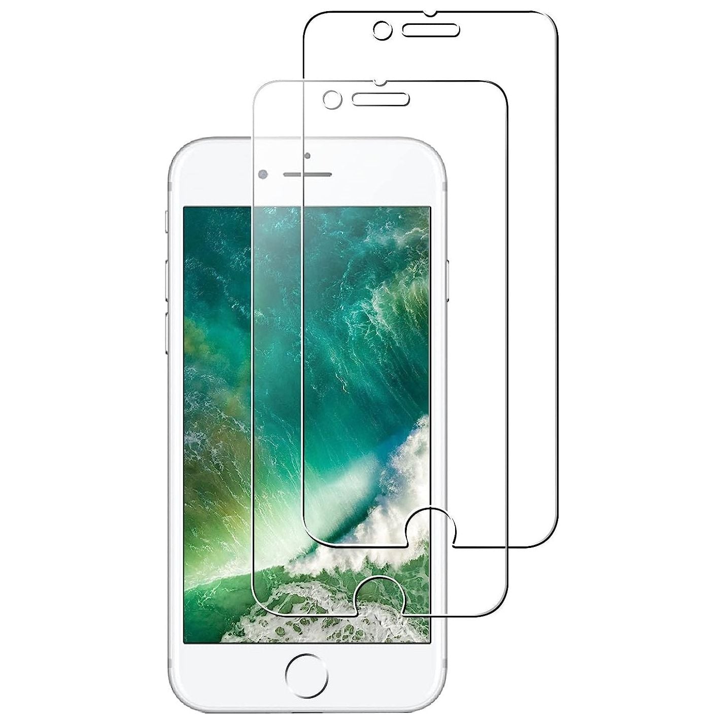 Hoogwaardige Beschermingsset met Doorzichtige Gel Hoes en 2x Premium Gehard Glas Schermbeschermer voor iPhone SE 2020, iPhone 7 en iPhone 8 - Ultieme Bescherming Tegen Krassen en Stoten