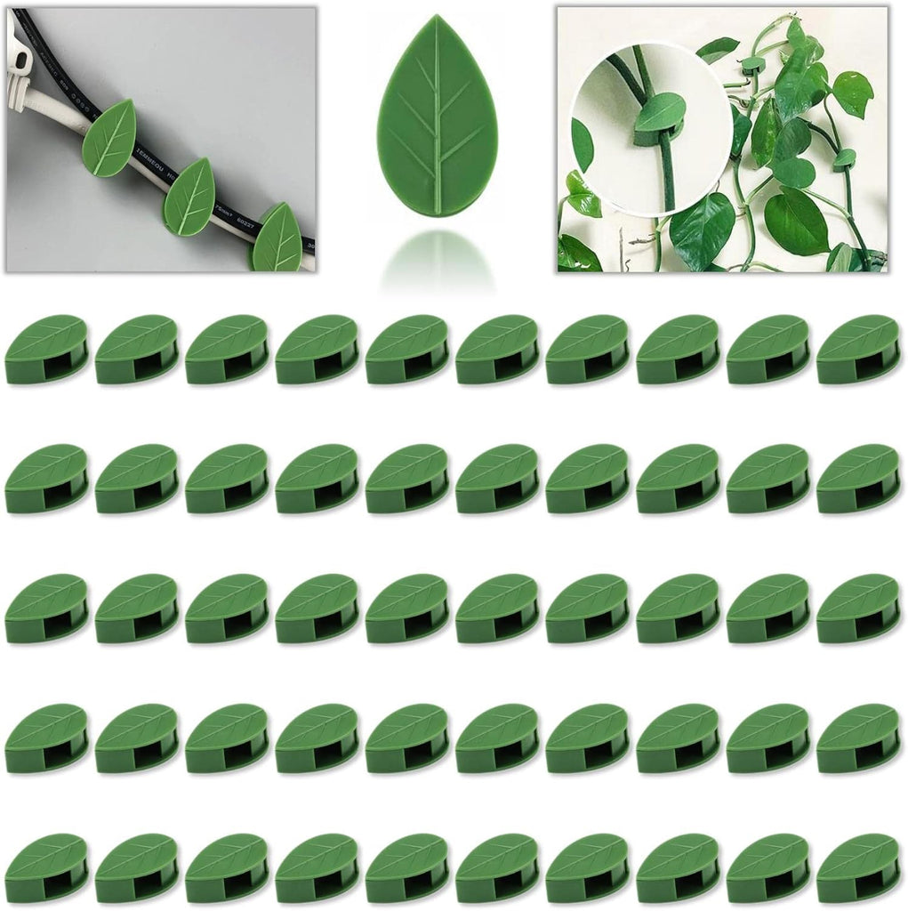 50 Stuks Onzichtbare Zelfklevende Plantenclips - Bladvormige Klimgroen Clips - Plant Wall Climbing Clips voor Vines en Kabelbeheer - Sterke Traceless Hechting - Ruimtebesparende Fixatie voor Muur- en Draadorganisatie