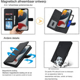 Beschermend Hoesje iPhone 13 Pro Magsafe Compatibel - Kaarthouder Flip Cover Lederen Portemonnee Case - Verwijderbare Cover Mannen - Stijlvolle Telefoon Accessoire Heren - Magnetische Sluiting - Mode Telefoonhoesje Portemonneehouder