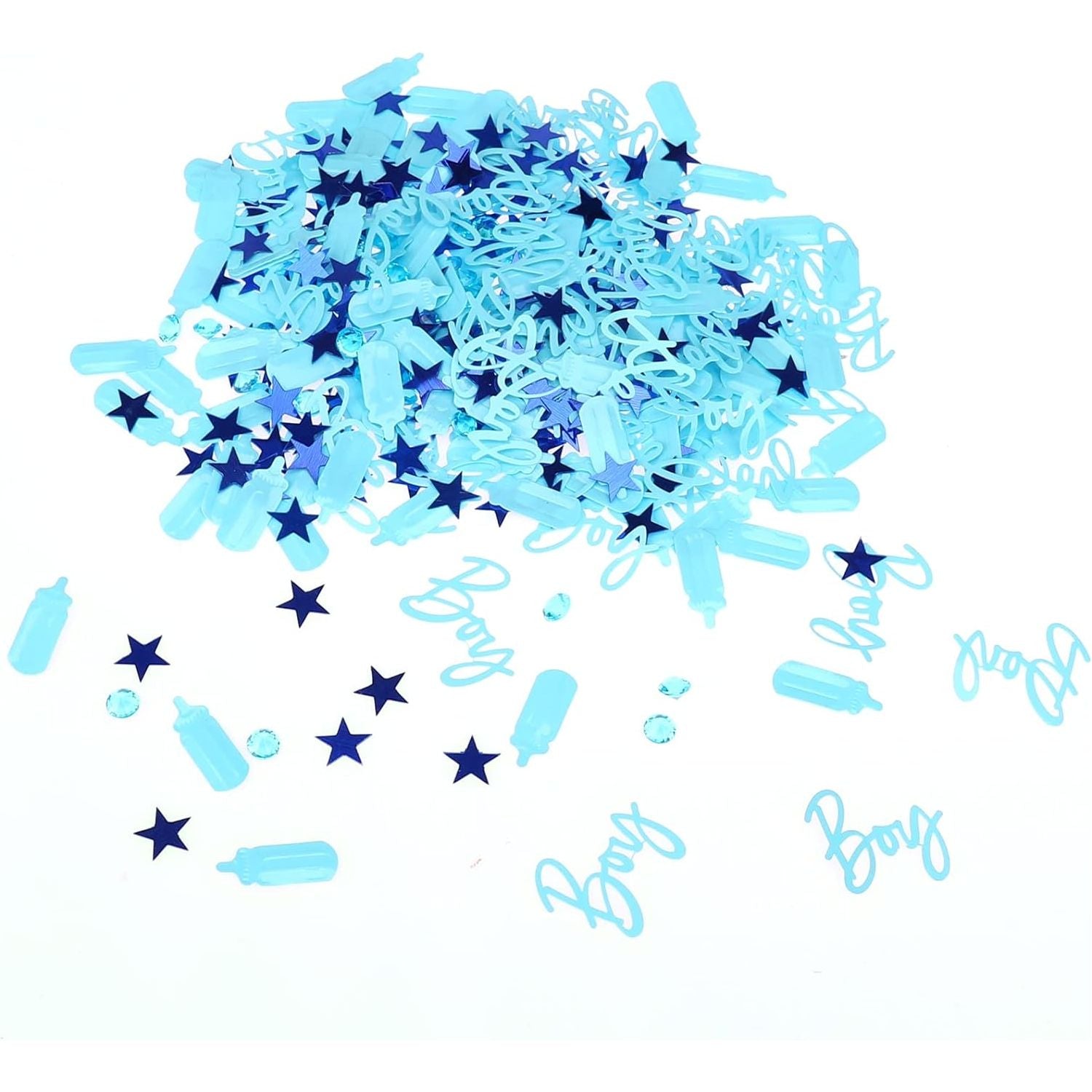 400 Stuks - 'It's a Boy' Blauwe Confetti - PVC Glans voor Gender Reveal & Babyshower - Feestelijke Decoratie voor Geslachtsonthulling - Ideaal voor Tafeldecor & Party Sfeer