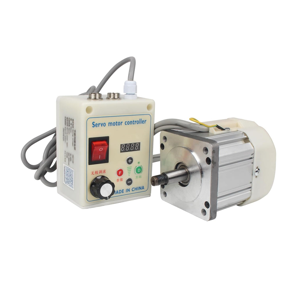 750W Borstelloze Servo Motor met Snelheidsregelaar – 220V – Max 6500 tpm – Permanent Magneet Motor – Voor Draaibank, Houtbewerkingsmachine, Boor- en Tapmachine, Reductiemotor, Bandschuurmachine – 15mm As – Incl. Controller