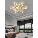 Stille Plafondventilator Met Verlichting – LED Plafondlamp Met Ventilator – Dimbaar Licht Met Afstandsbediening En App – Acryl Bloemvorm – Energiezuinige Plafondlamp Met Windfunctie – 70W – Goud – Moderne Design Ventilatorlamp