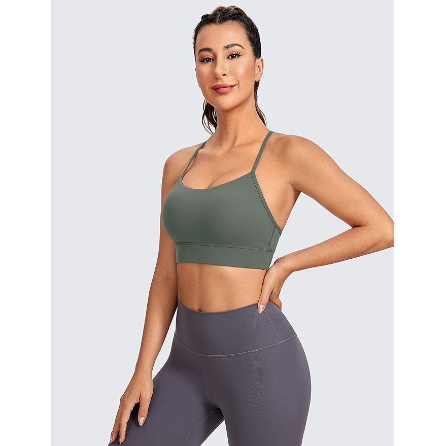 CRZ YOGA - Butterleuxe Vrouwen Longline Sport BH - Zonder Beugel - Racerback - Spaghettibandjes - Ultra Zachte Compressie - Ademend en Lichtgewicht - Voor Yoga Pilates en Fitness