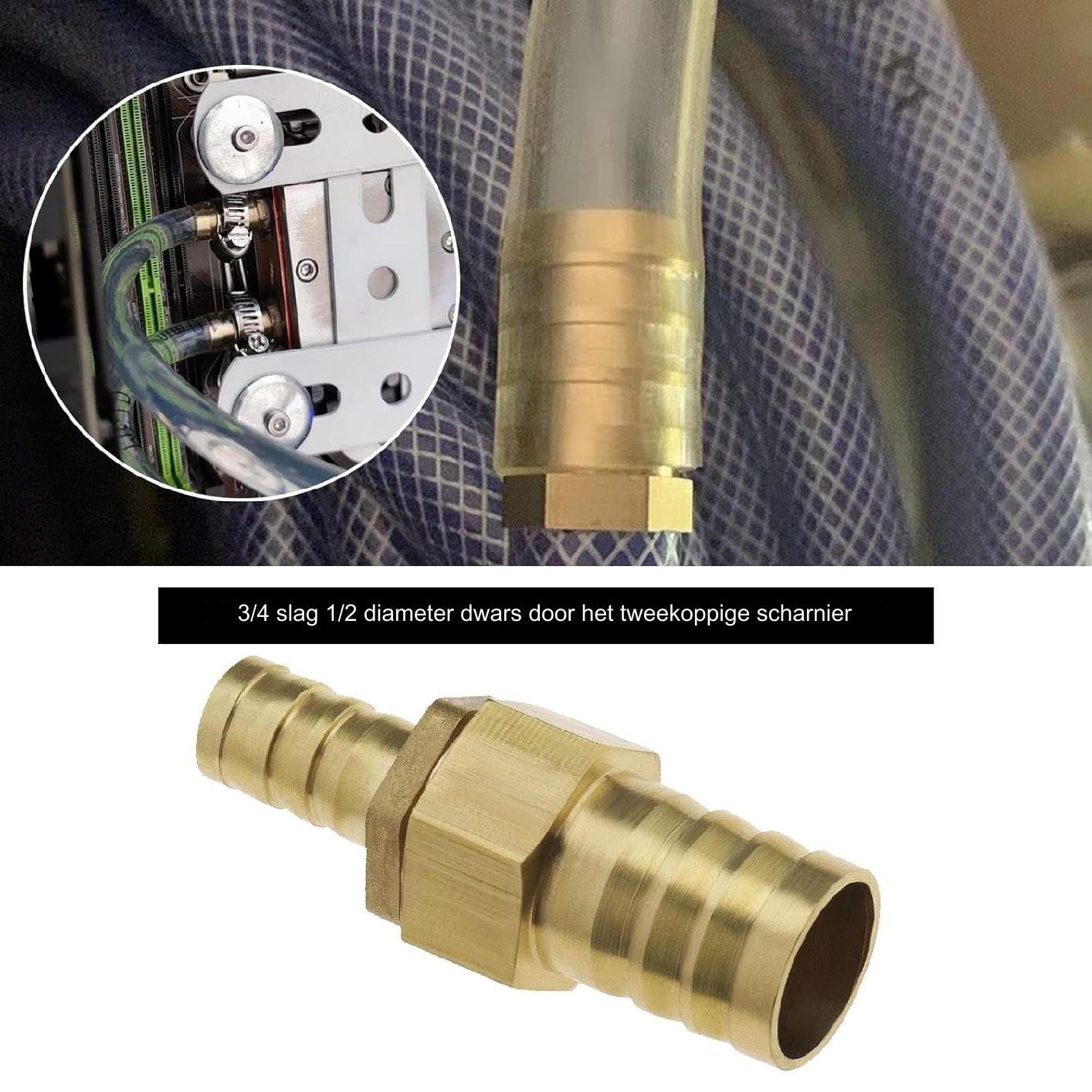 3/4 naar 1/2 Barb Slangkoppeling Vervanging - Rechte Messing Barb Koppeling Reducerende Dubbelzijdige Koppeling Accessoires voor Lucht Water Brandstof Olie - Duurzame Oplossing voor Veelzijdige Toepassingen
