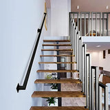 Moderne Trapleuning van Smeedijzer – Compleet Wandbevestigingspakket voor Binnen en Buiten – Sterke Metalen Leuning met Vierkante Buis en Antiroest Coating – Industrieel Design, Inclusief Bevestigingsmateriaal – Lengte 165 cm