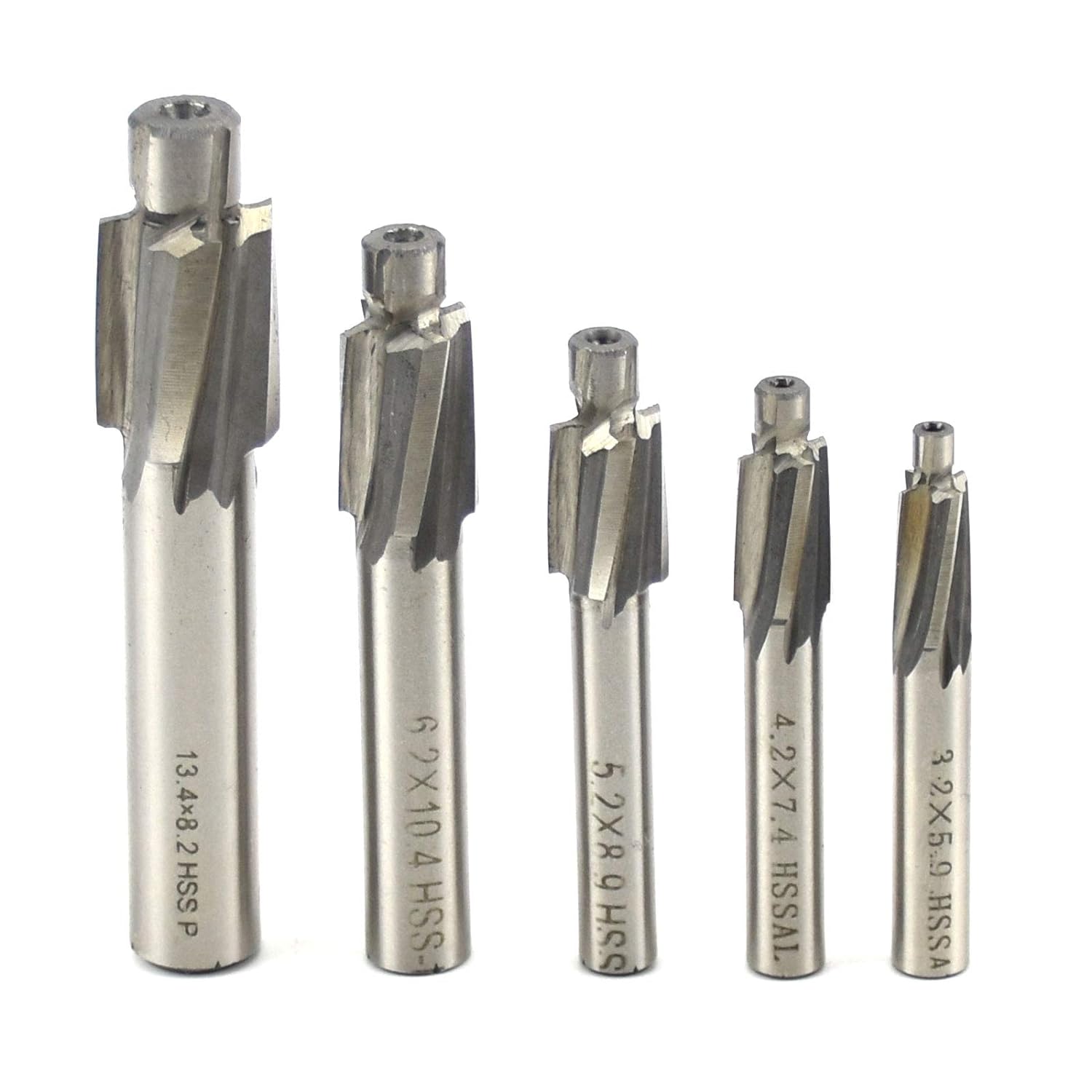 5-Fluit Conusfrees - Vervangende platte conusfrees - CNC Roterende Boor Set - Snijder Sleuf Boor - Gereedschap - M3 M4 M5 M6 M8 - 4 Fluiten HSS-AL - Voor Koper, Aluminium, Staal, Gietijzer - Efficiënt en Duurzaam