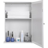 VASAGLE Badkamer Spiegelkast - Wandkast met Spiegeldeur - Verstelbare Legplank - Opbergkast voor Badkamer, Woonkamer of Hal - 41 x 14 x 60 cm - MDF Hout - Wit