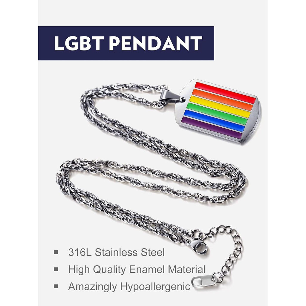 LGBT+ Regenboog Hanger Ketting voor Vrouwen & Mannen - Personaliseer met Foto - Stijlvol Roestvrij Staal - 56cm Lengte - Toon Trots & Eenheid