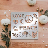 Universele 'Love & Peace' Metalen Sjabloon - 15.6 cm (6 Inch) Vierkant voor Tekenen, Scrapbooking, Pyrografie - RVS met Hart, Ster, Maan, Regenboog Ontwerpen