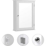 VASAGLE Badkamer Spiegelkast - Wandkast met Spiegeldeur - Verstelbare Legplank - Opbergkast voor Badkamer, Woonkamer of Hal - 41 x 14 x 60 cm - MDF Hout - Wit