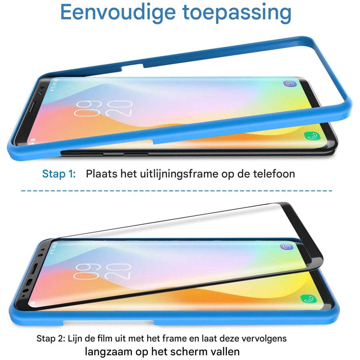 2 Stuks - Gehard Glas Screenprotector – Samsung Galaxy S9 Plus – 9H Hardheid – Inclusief Installatiekader – Case-Vriendelijk – Anti-Fingerprint – Hoge Transparantie – 3D Gebogen Randen (Zwart)