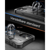 Dexnor - iPhone 12/12 Pro Case Met 2 Screen Protectors - 360° Ring Stand - Schokbestendig Militair Beschermhoes - Beschermhoes Voor iPhone 12/12 Pro - Volledige Bescherming Met Camera- en Schermbescherming - Zwart