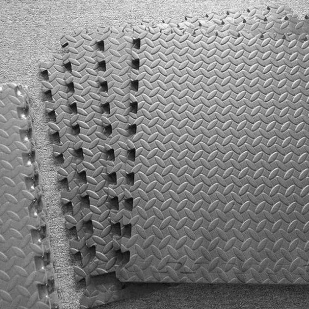 Set van 56 Vloerbeschermingsmatten met Randen – 30 x 30 cm | EVA Schuim Puzzeltegels voor Fitness, Gym, Garage, Speelkamer of Zwembad | Antislip, Geluiddempend & Waterdicht – 1 cm dik