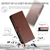 OnePlus Nord N10 5G Hoesje - [Niet Geschikt voor Nord N100 / Nord 5G] met [Inbegrepen Gehard Glas Beschermer] Leren Portemonnee Telefoonhoesje - Bruin - Premium Wallet Hoesje - Modieuze Beschermhoes met Kaarthouder