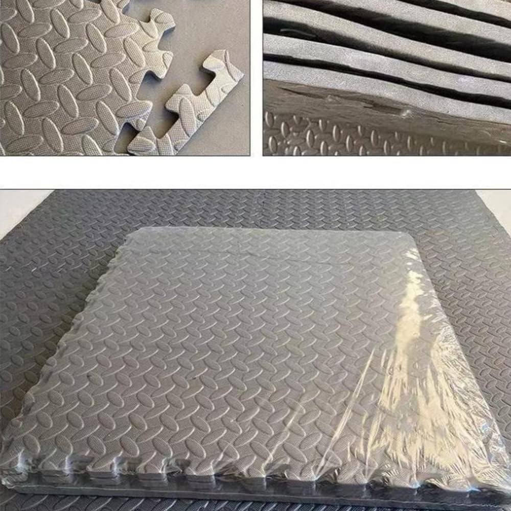 Set van 56 Vloerbeschermingsmatten met Randen – 30 x 30 cm | EVA Schuim Puzzeltegels voor Fitness, Gym, Garage, Speelkamer of Zwembad | Antislip, Geluiddempend & Waterdicht – 1 cm dik