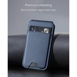 Magnetische Portemonnee voor MagSafe Wallet iPhone 15/14/13/12 Serie - Niet geschikt voor iPhone 13/12 Mini - Inclusief 3 Kaarthouders - Gemaakt van Veganistisch Leer - Marineblauw - Stijlvolle en Functionele Portemonnee met MagSafe Compatibiliteit