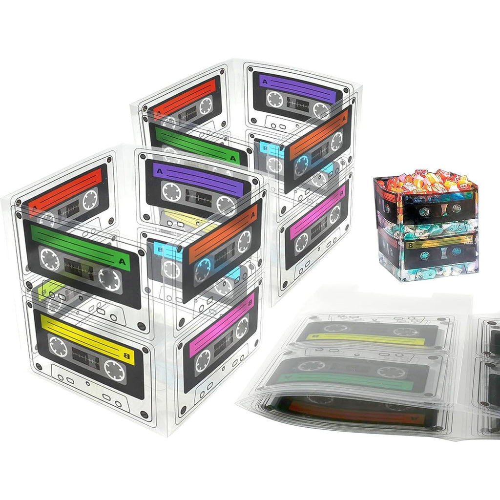 Jaren '80 en '90 Feest Tafeldecoratie - Set van 8 Vintage Cassette Emmer Tafelversieringen - Geschikt voor Thema Feesten - Herbruikbare Decoraties