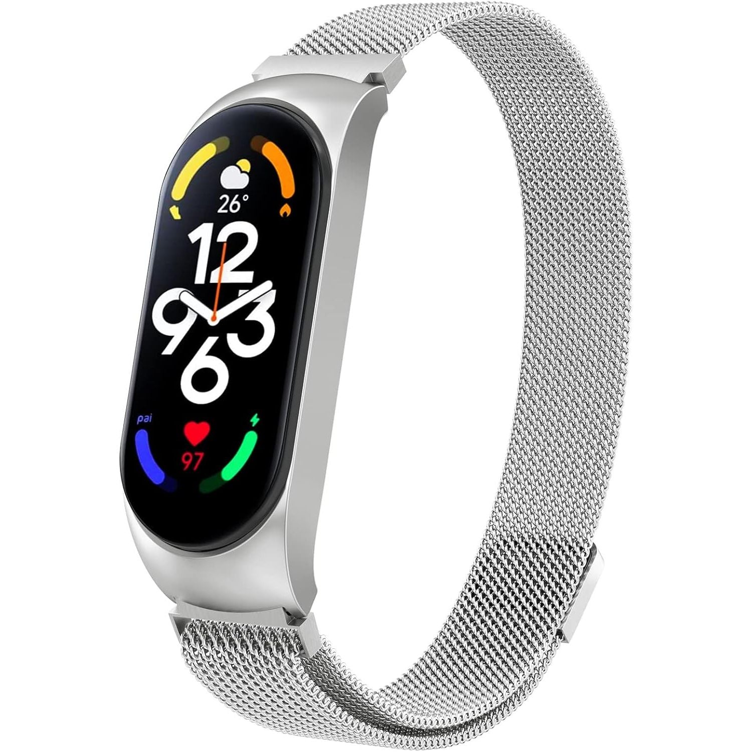 Roestvrij Stalen Band - Vervangingsbandje voor Xiaomi Mi Band 7 - Hoogwaardig Metaal - Duurzaam en Stijlvol - Verstelbare Gesp - Comfortabel en Ademend - Geschikt voor Dagelijks Gebruik - Elegant en Functioneel - Universele Pasvorm