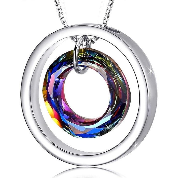Luxury Circle Pendant Necklace For Women - Made With Volcano Crystal - High Quality - Jewelry - Perfect - Gift
