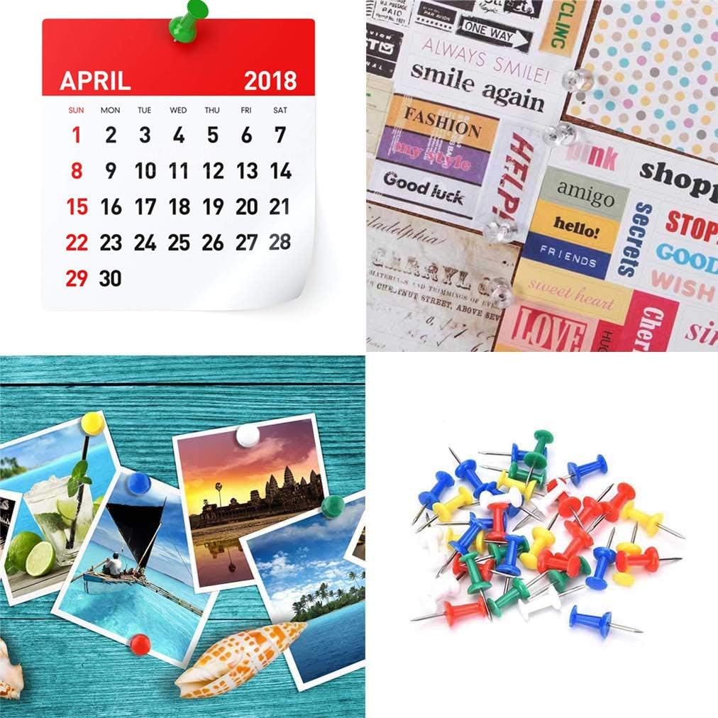 600 – Setje met Duizelingwekkende Hoeveelheid Push Pins - Kleurrijke Push Pins met Gekleurde Duwpennen - Doorzichtige Kaartnaalden met Kunststof Koppen voor Kaarten en Prikborden - Kantoorbenodigdheden voor Thuis en Kantoor - 12 Levendige Kleuren