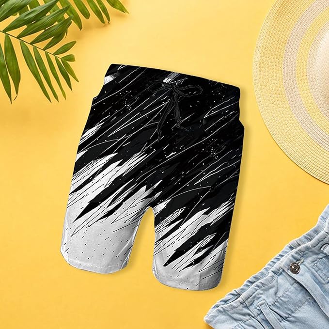 Heren Zomer Zwemshorts - 3D Gedrukte Grafische Strand Surf Shorts - Sneldrogend en Comfortabel - Elastische Tailleband met Trekkoord - 100% Polyester met Grenadine - Twee Zijzakken - Ideaal voor Strand, Surfen en Zwemmen