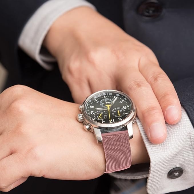 20mm - Universele Magnetische Horlogeband - Smartwatch Band - Vervangende Polsband Met Pushpins - Vervangingsbandje 20mm - Roestvrij Staal - Hoogwaardig en Duurzaam - Universele Pasvorm - Voor Smartwatches - Sterke Magneetsluiting - Mila