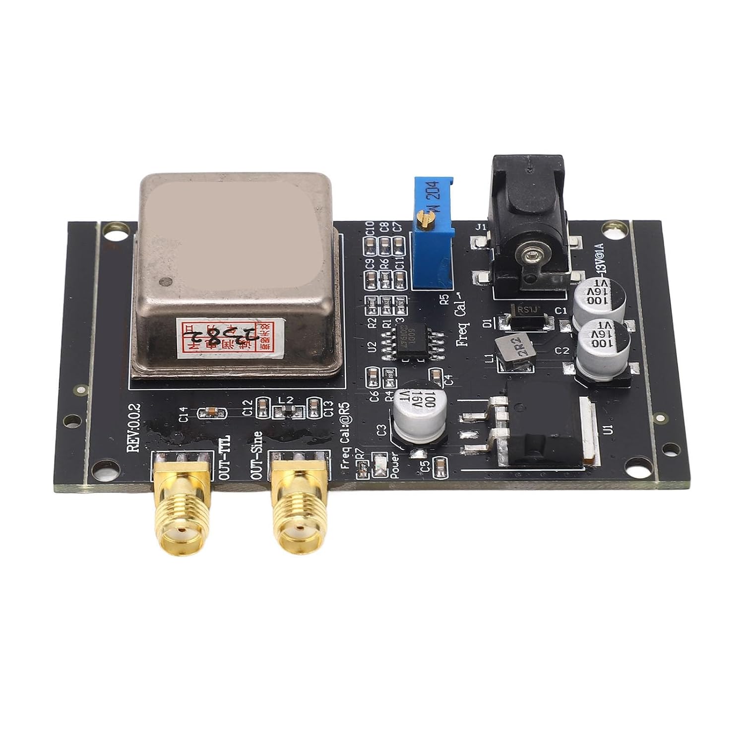 2 stuks – 10MHz frequentie referentie module – ultra lage fase ruis kristal oscillator – SMA female aansluiting – 10dBm uitgang – 50Ω impedantie – constante temperatuur frequentiebron – hoge stabiliteit 5e-12 – precisie referentie board