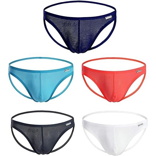 Heren Sexy Jockstrap Ondergoed - Zachte, Ademende Jock Strap met Bultzak - 5 Stuks