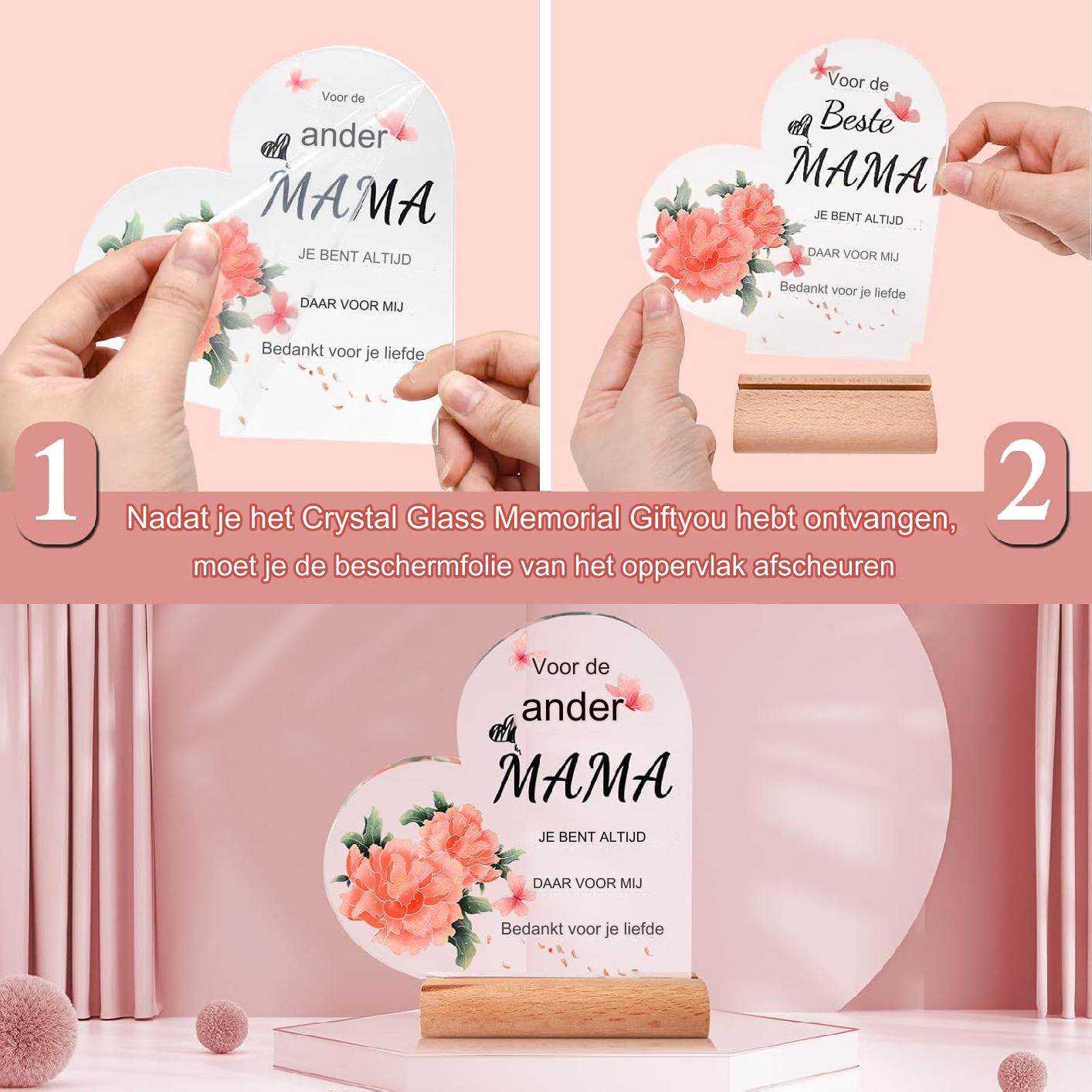 Persoonlijk Inspiratiegeschenk Voor Moeder - Acryl Decoratie Met Bloemen En Vlinders - Hoogwaardige Acryl Plaque Voor Moeders - Verjaardagscadeau Voor Moeder Van Dochter En Zoon - Moederdag Geschenk - Inclusief Houten Standaard